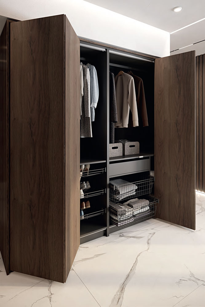 Гардеробный шкаф со складной дверью SMART Anthracite WL